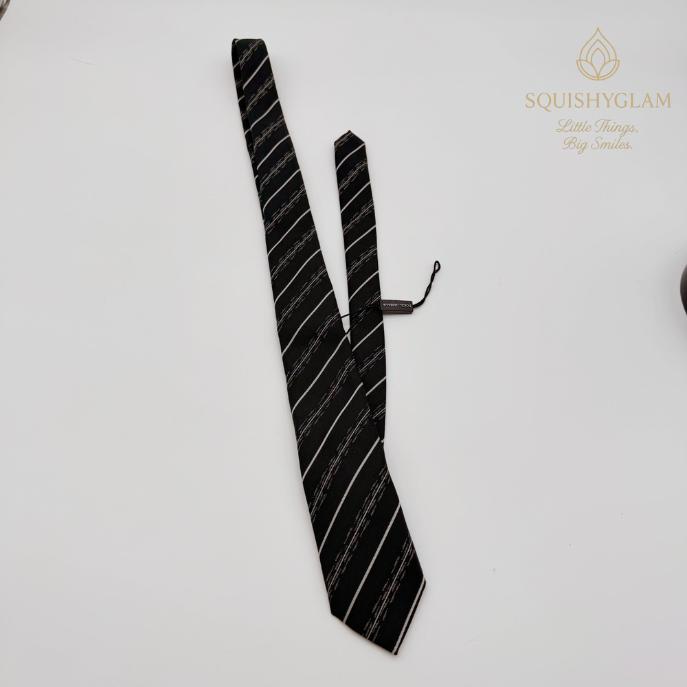 Dolce & Gabbana Men’s Silk Slim Tie Black Striped Italy